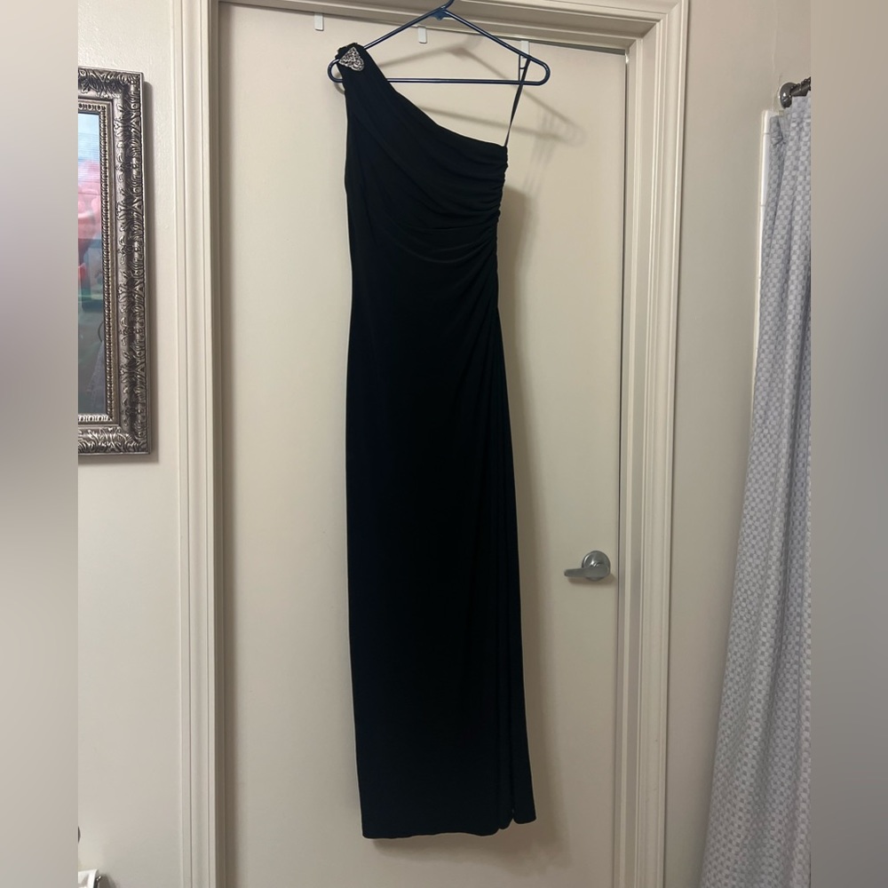 Floor length Ralph Lauren one shoulder gown